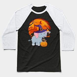 Elephant pumpkin witch Baseball T-Shirt